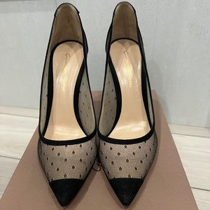 Gianvito Rossi mesh polka dot heels EU37
